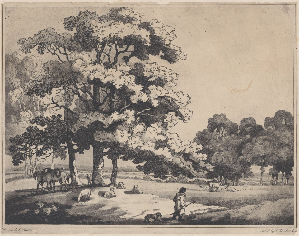 Uma paisagem de parque, 1783-89., 1783-89. de Thomas Rowlandson