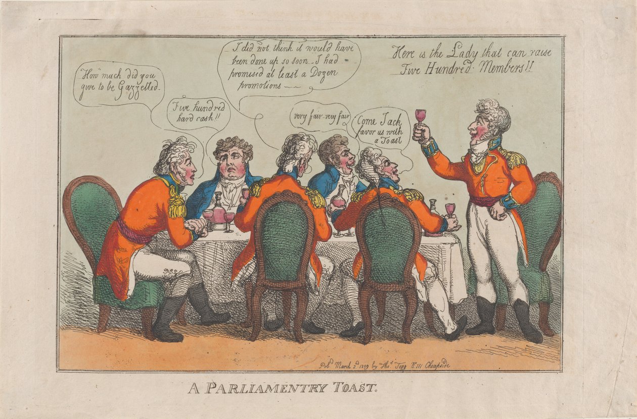 Um brinde parlamentar, 2 de março de 1809., 2 de março de 1809. de Thomas Rowlandson