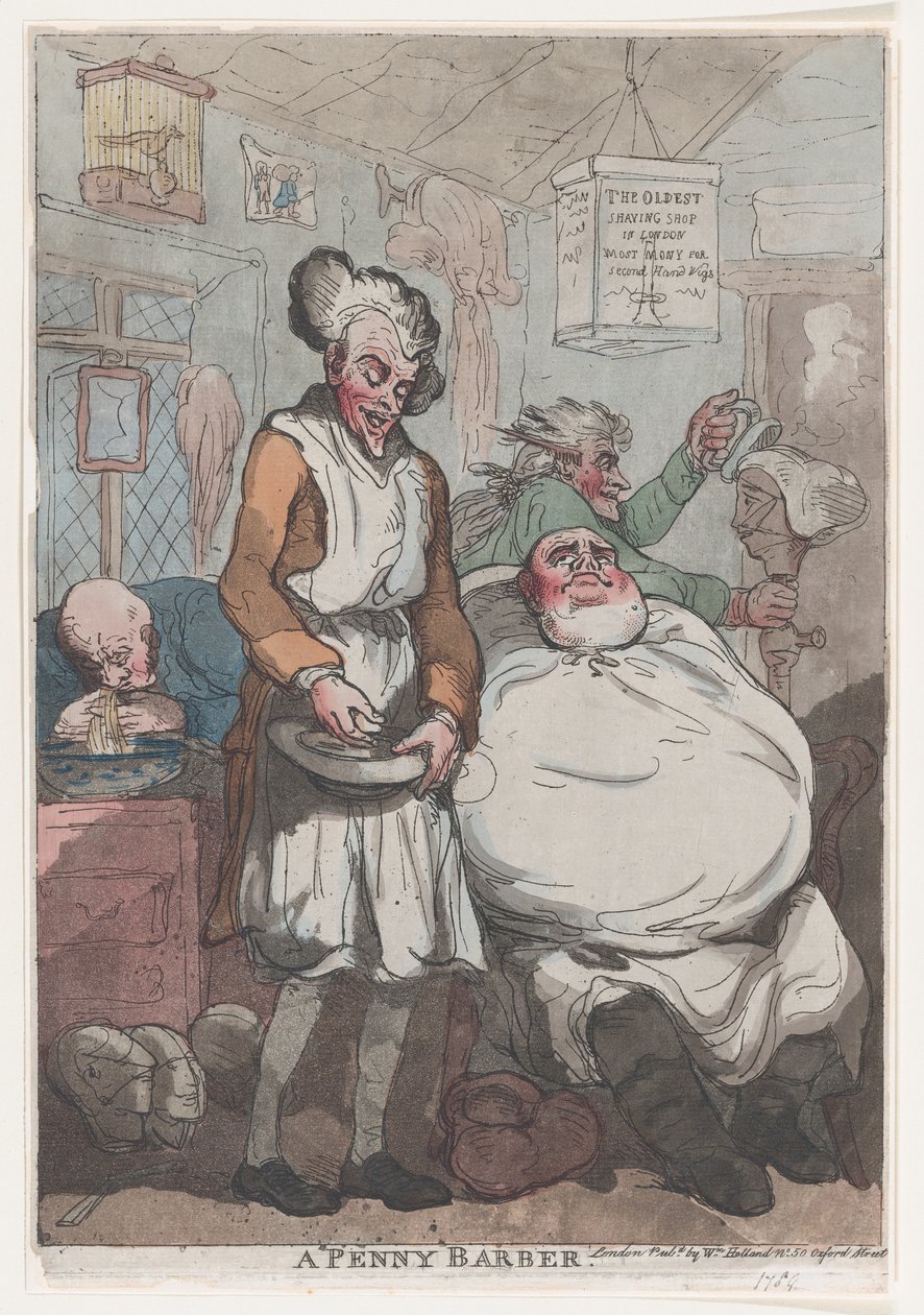 A Penny Barber, 1789., 1789. de Thomas Rowlandson