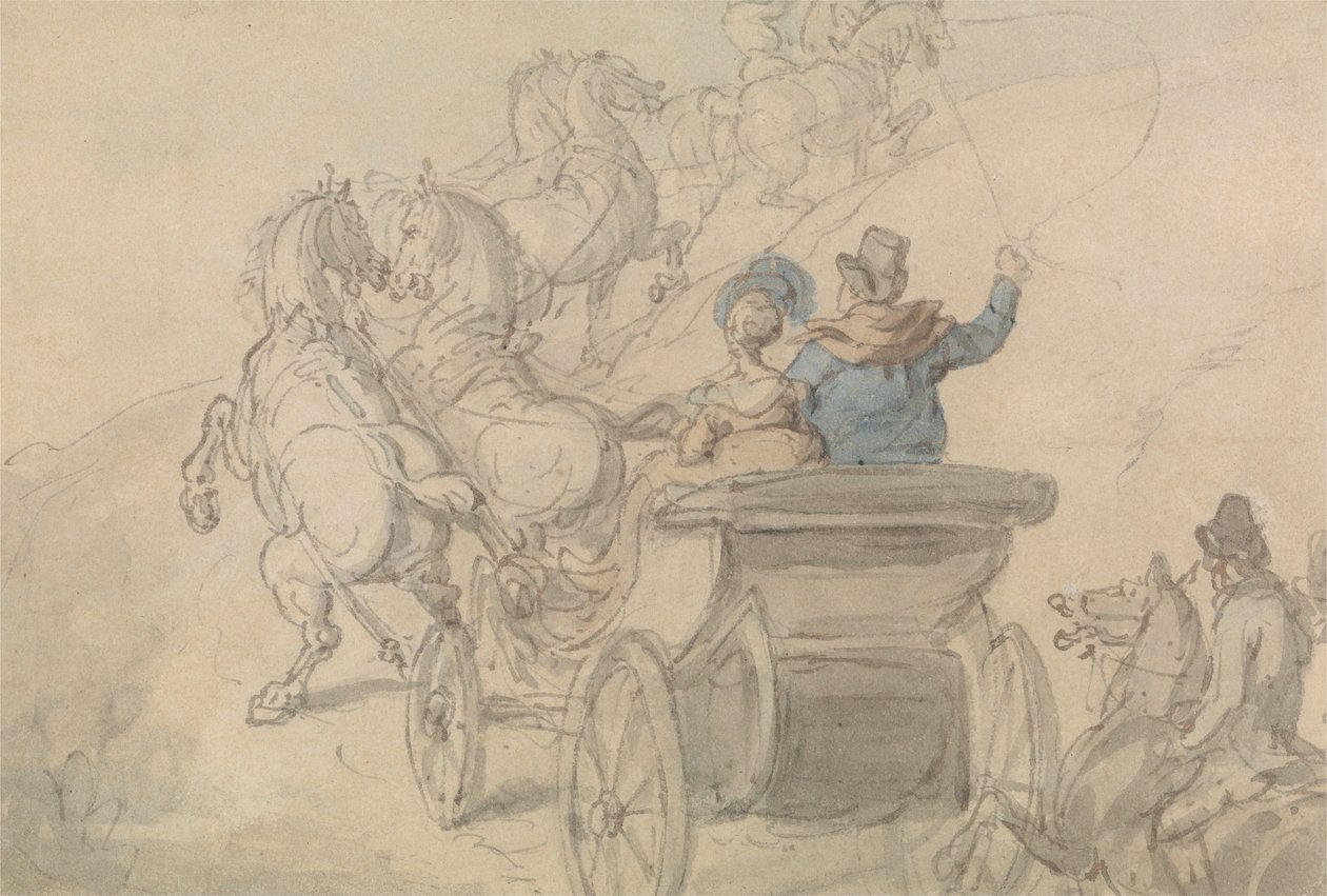 Um Phaeton e seis de Thomas Rowlandson
