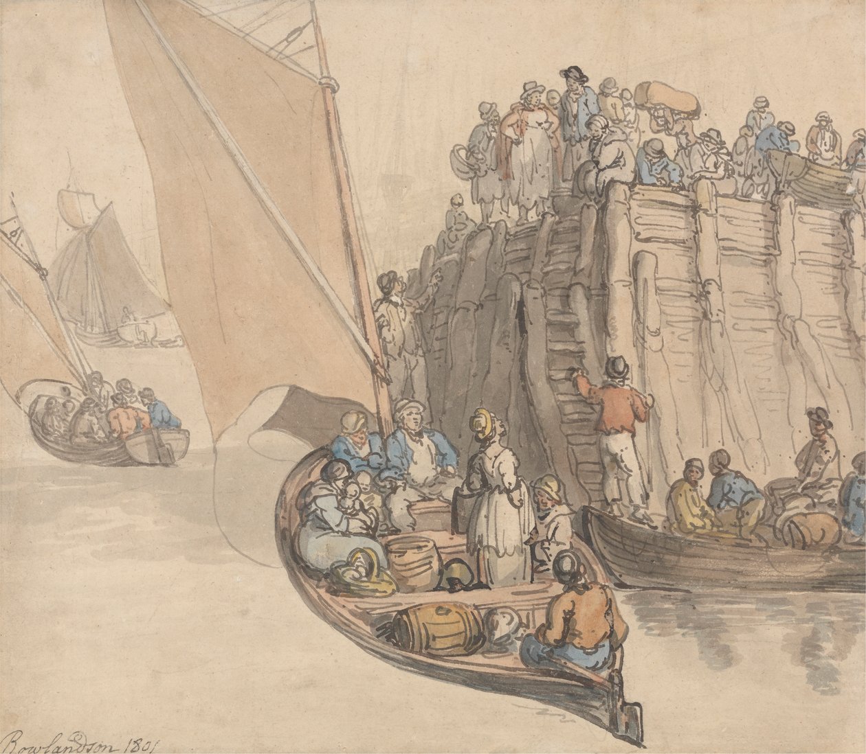 Um Cais em Amesterdão de Thomas Rowlandson