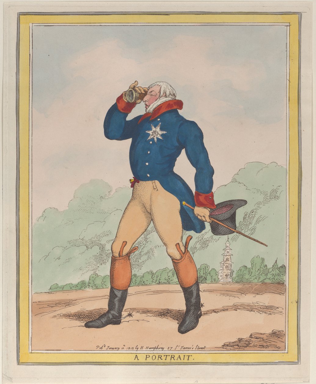 Um retrato duque de Cumberland, 10 de janeiro de 1812., 10 de janeiro de 1812. de Thomas Rowlandson
