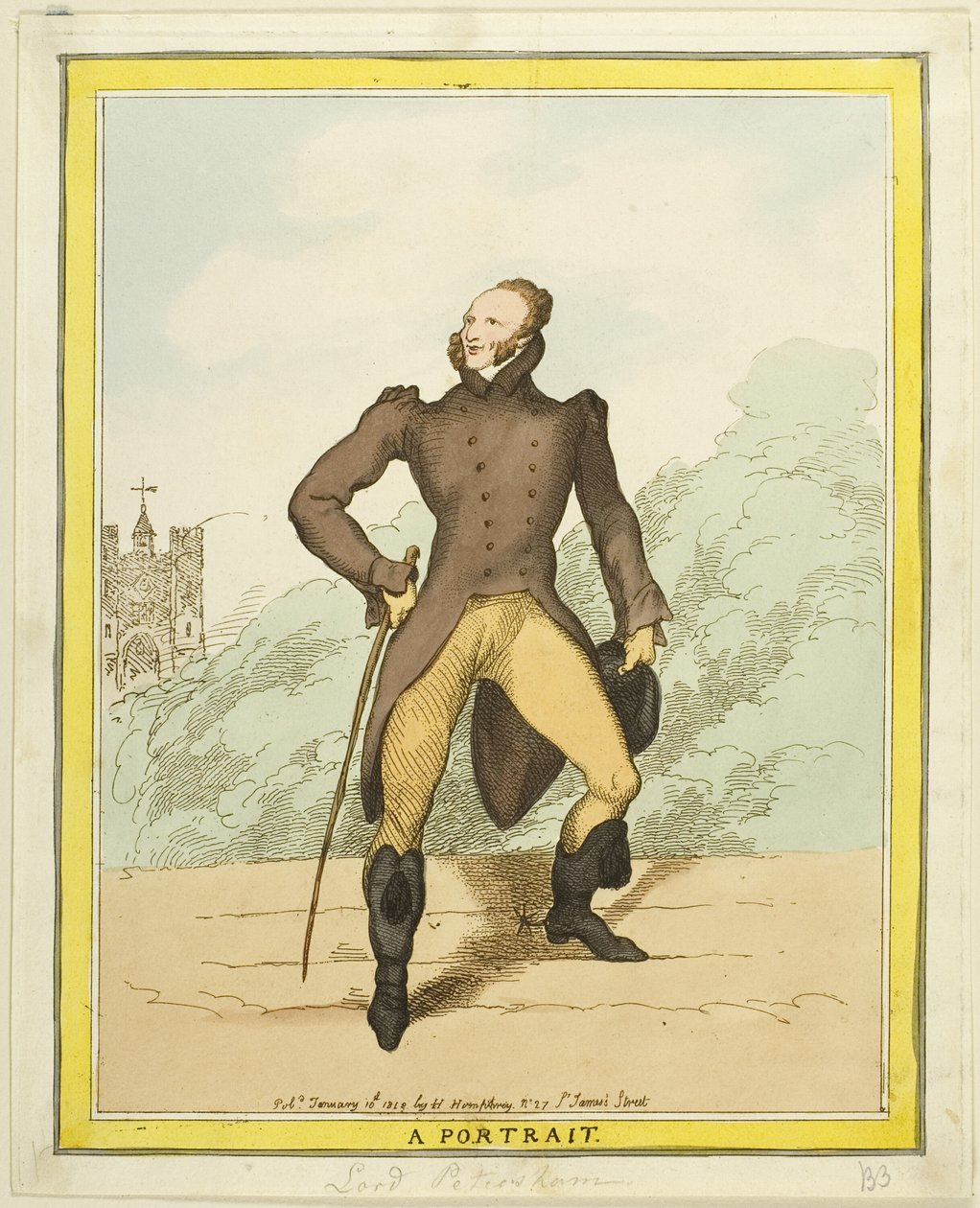 Um retrato: Lorde Petersham de Thomas Rowlandson