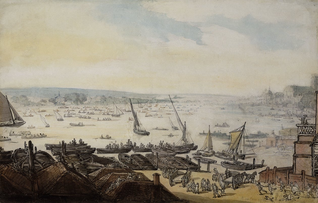 Uma Regata no Tamisa abaixo de Westminster, de Thomas Rowlandson