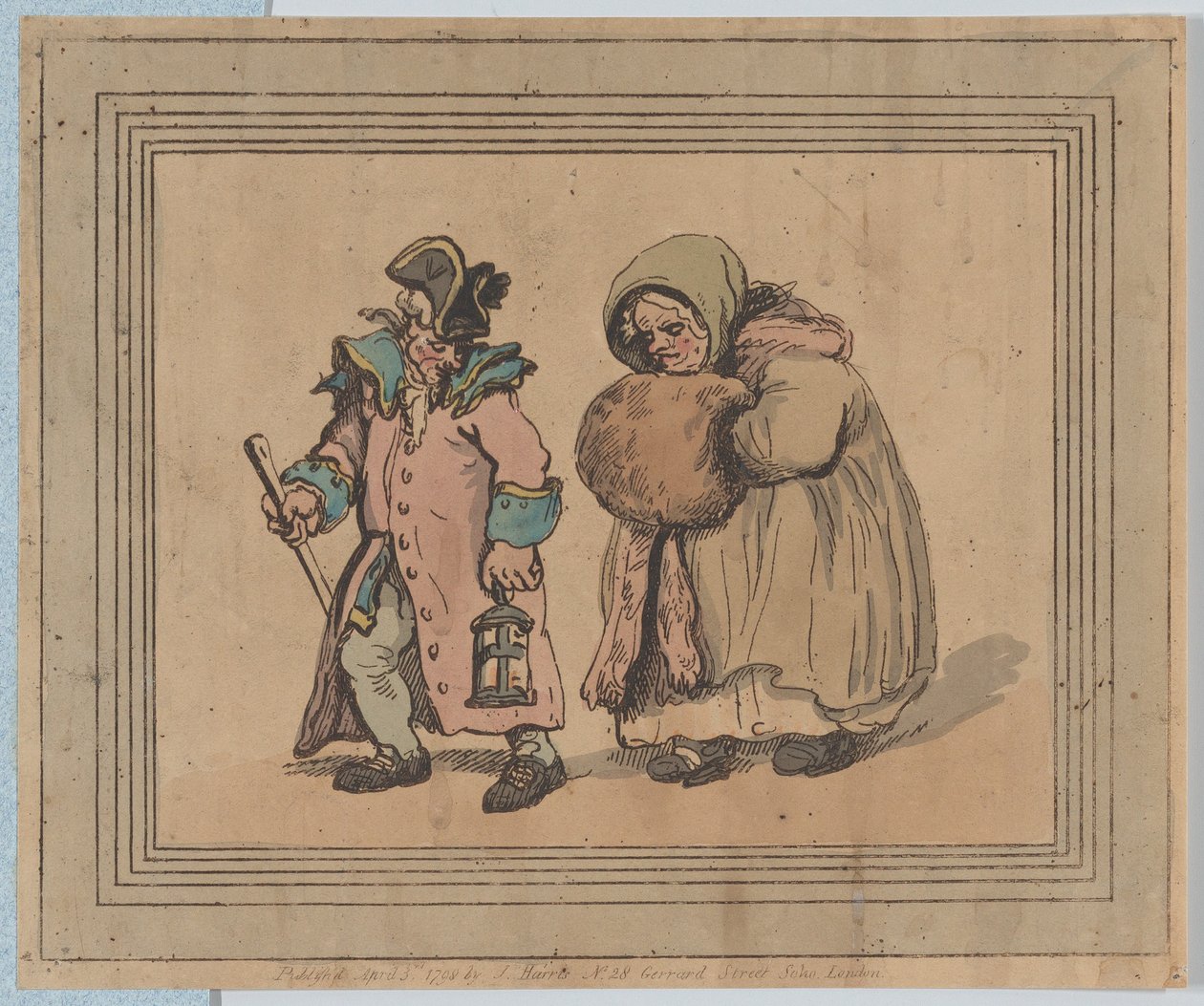Retorno de uma visita, 3 de abril de 1798., 3 de abril de 1798. de Thomas Rowlandson