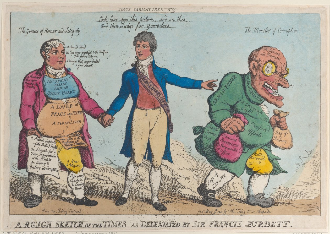 A Rough Sketch of the Times como Deleniated por Sir Francis Burdett, 1810., 1810. de Thomas Rowlandson