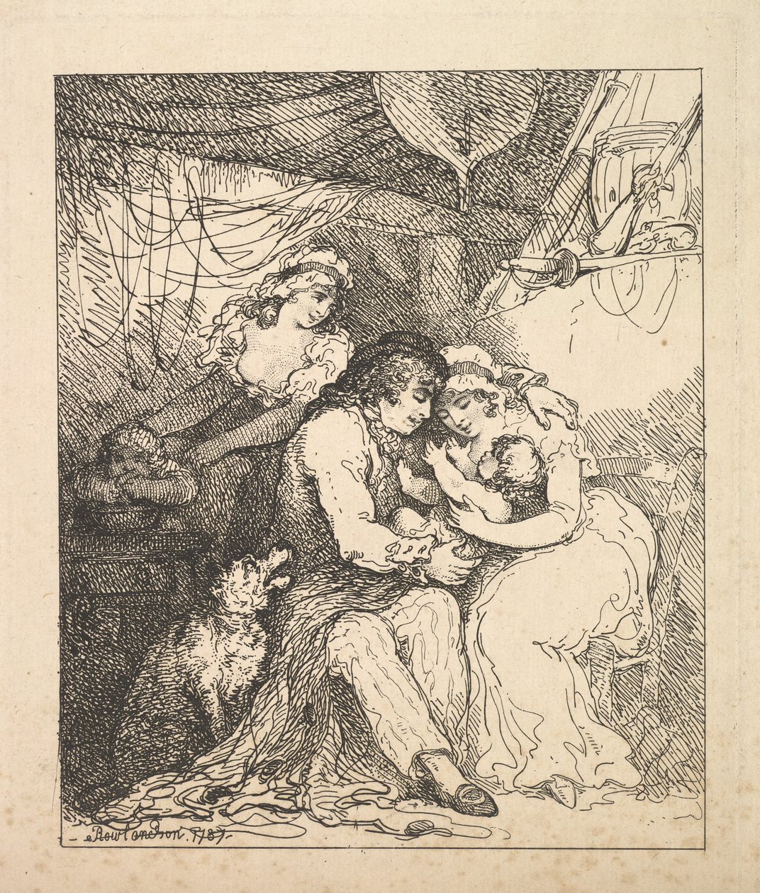 Uma família de marinheiros, 1787. de Thomas Rowlandson
