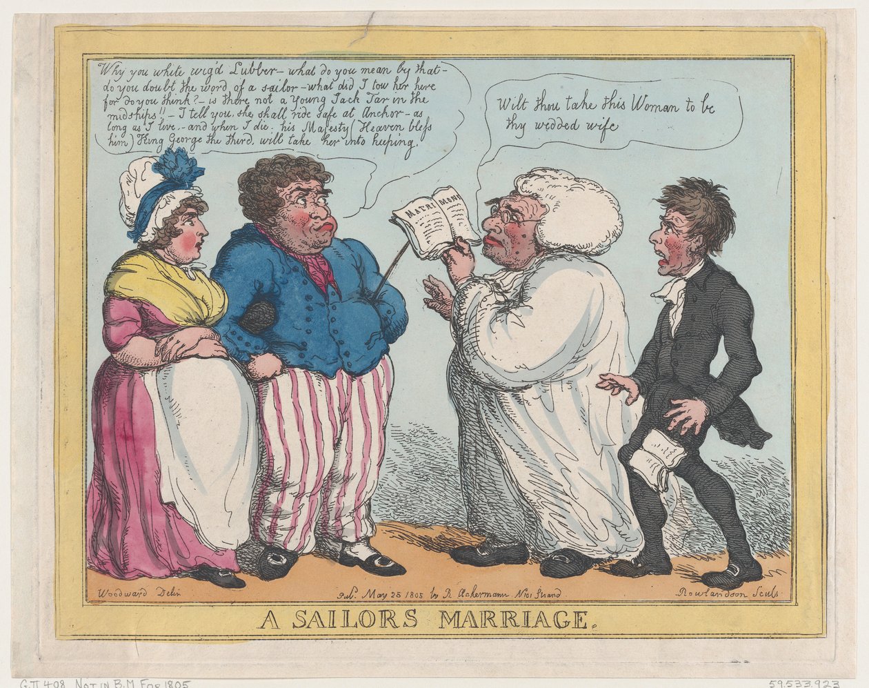 Um Casamento de Marinheiro, 25 de Maio de 1805., 25 de Maio de 1805. de Thomas Rowlandson