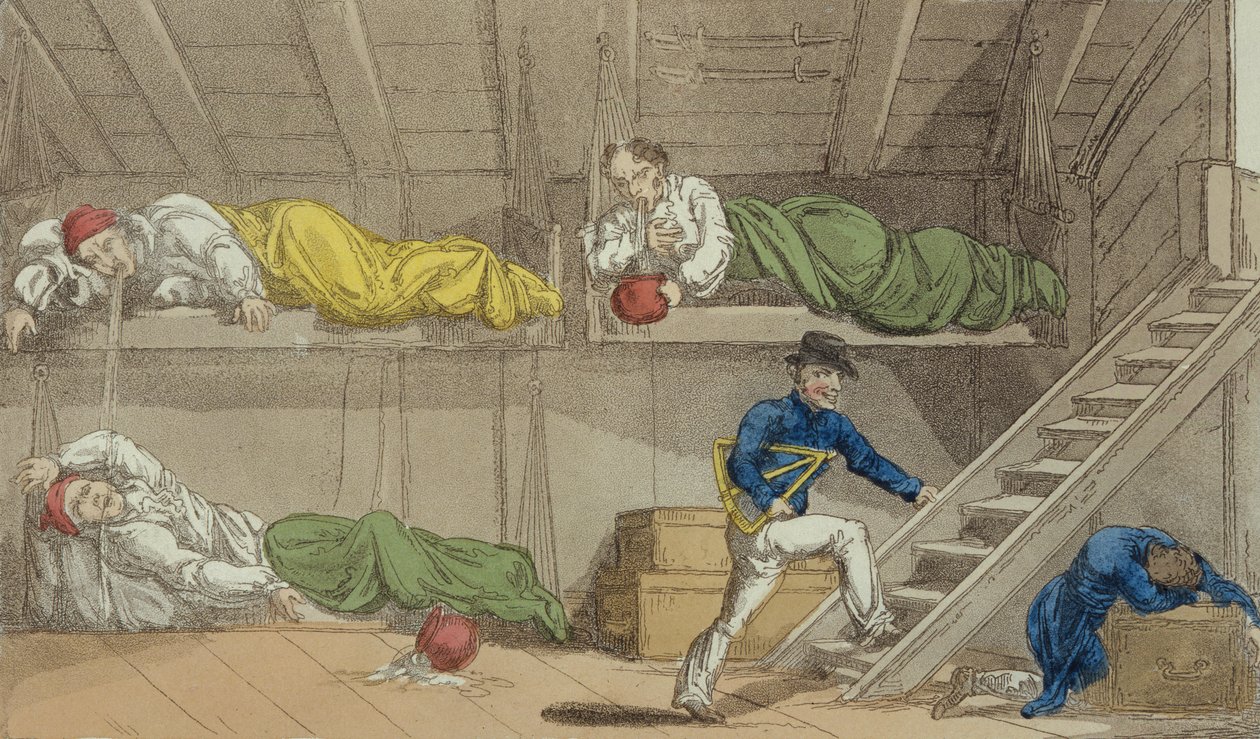 Uma cena no canal, do grande mestre, ou aventuras de Qui Hi no Hindustão. Um poema de Hudibras em oito cantos por questionário, por William Combe (1741-1823) publicado por Thomas Tegg, Londres, 1815 (aqua de Thomas Rowlandson