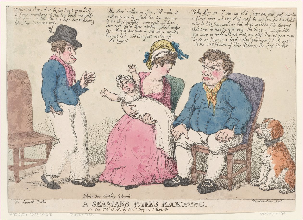 A contagem da esposa de um marinheiro, 15 de julho de 1812., 15 de julho de 1812. de Thomas Rowlandson