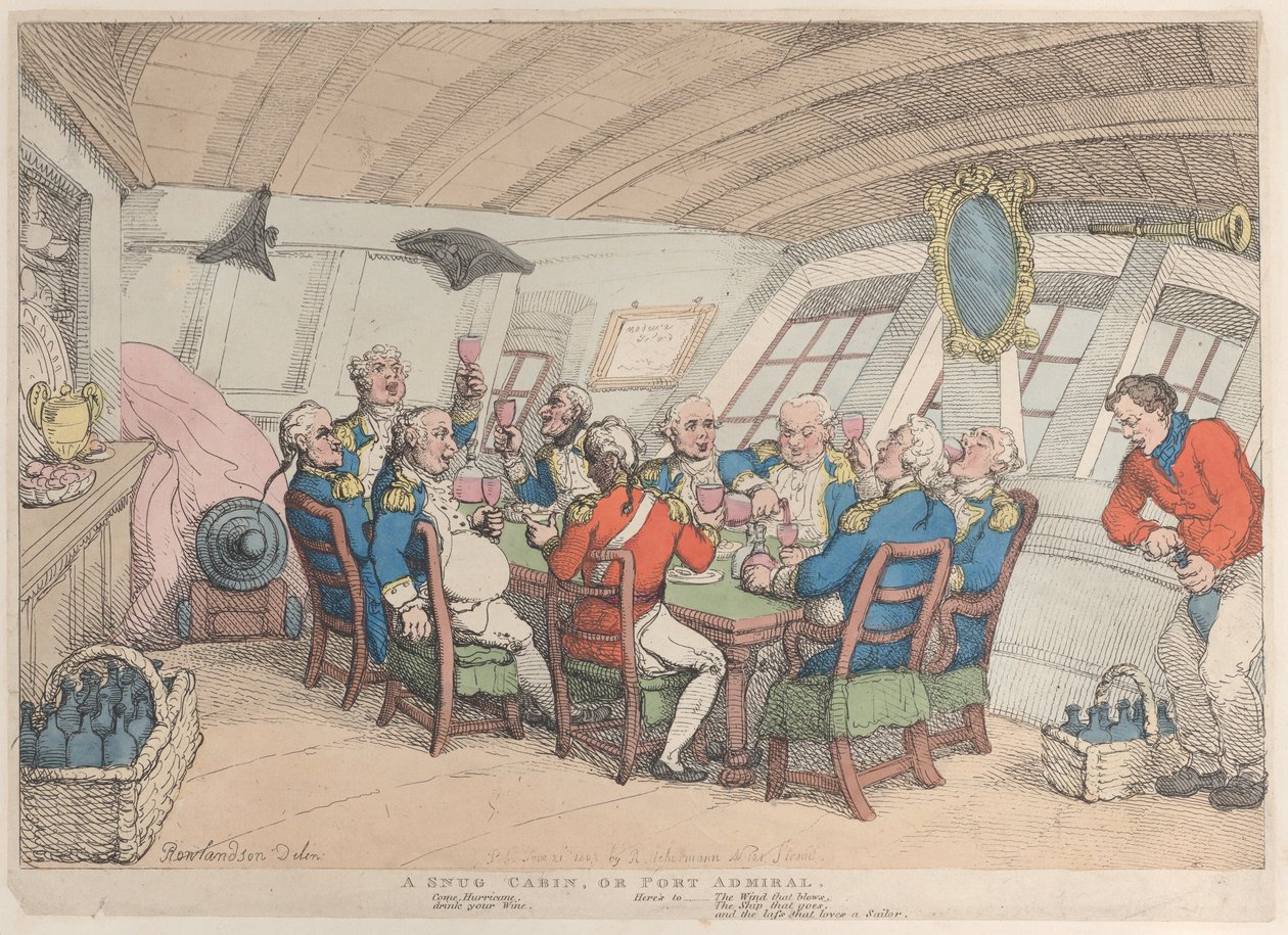A Snug Cabin, ou Port Admiral, 21 de junho de 1808., 21 de junho de 1808. de Thomas Rowlandson