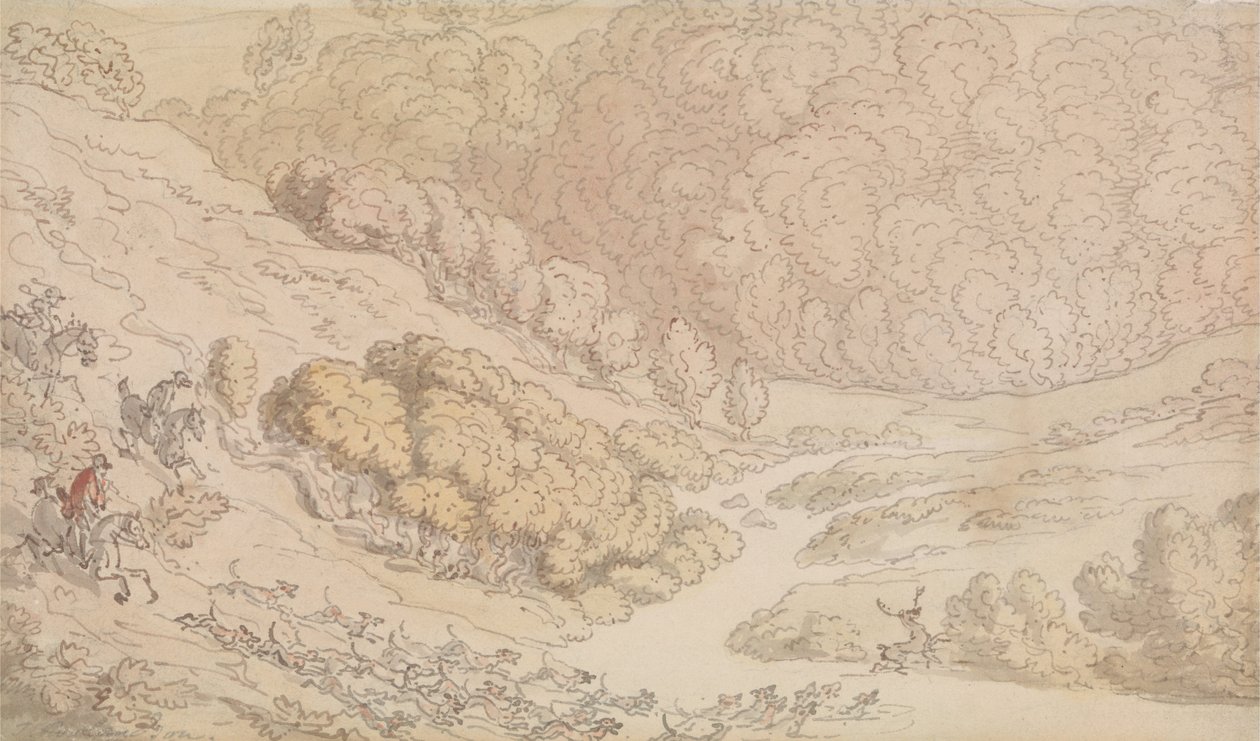 Uma caçada ao veado no Oeste do País de Thomas Rowlandson
