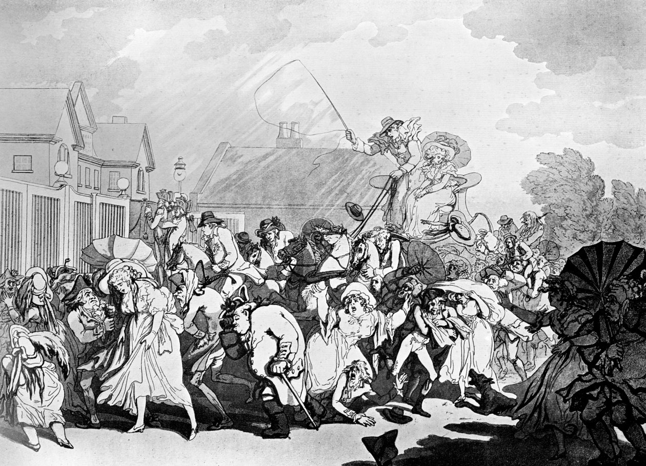 Uma súbita rajada no Hyde Park, c1791. de Thomas Rowlandson