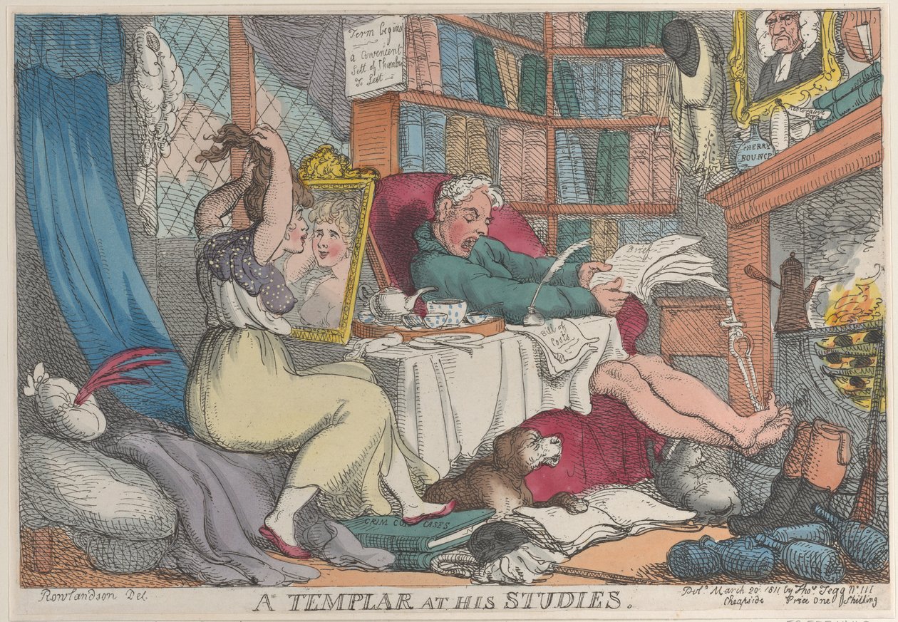 Um Templário em Seus Estudos, 20 de março de 1811., 20 de março de 1811. de Thomas Rowlandson