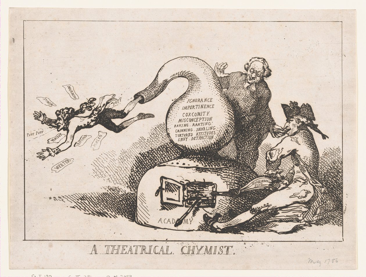 Um químico teatral, maio de 1786., maio de 1786. de Thomas Rowlandson