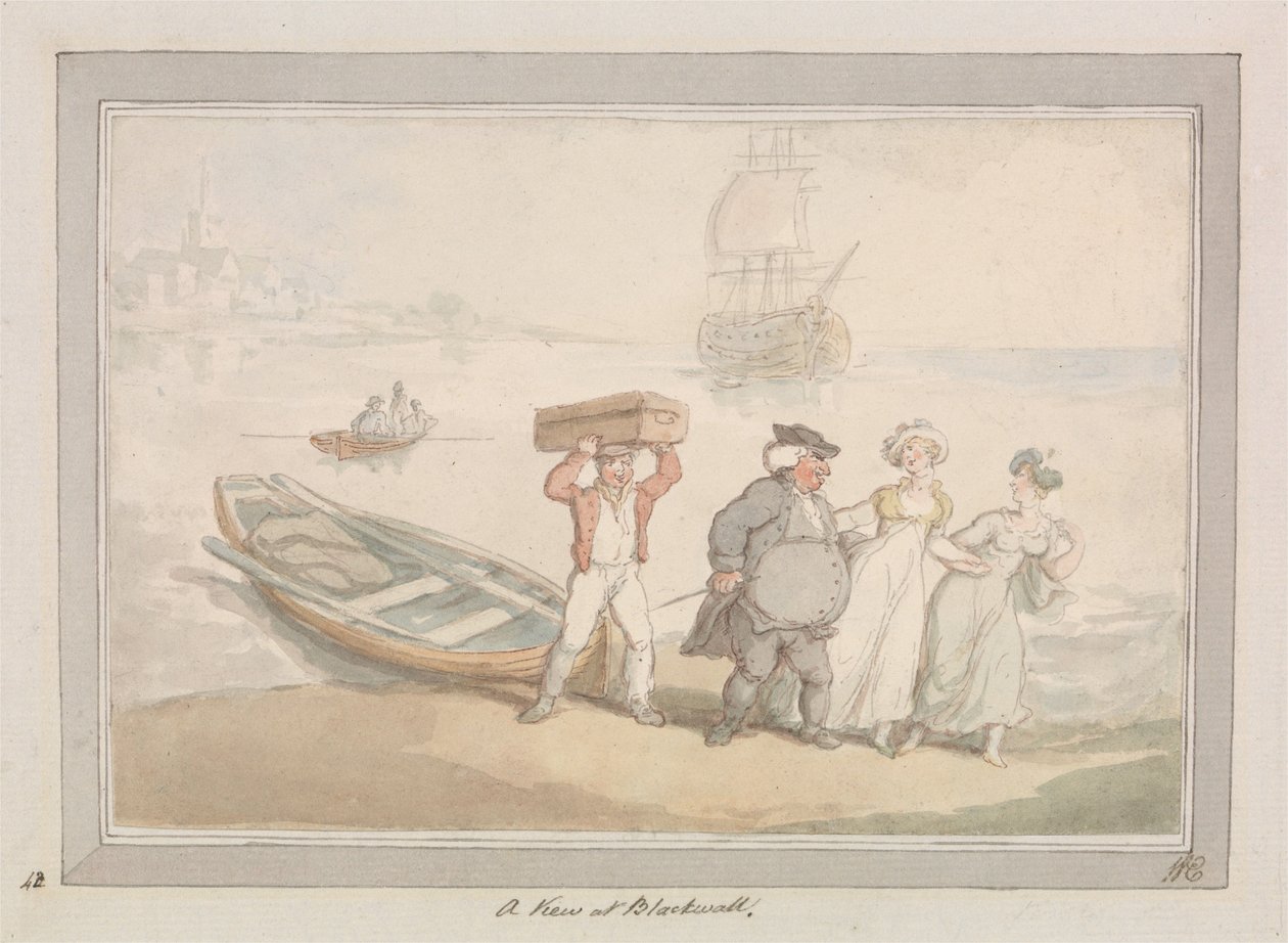 Uma vista de Blackwall de Thomas Rowlandson