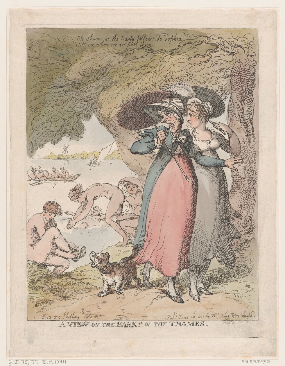A View on the Banks of the Thames, 18 de junho de 1807., 18 de junho de 1807. de Thomas Rowlandson