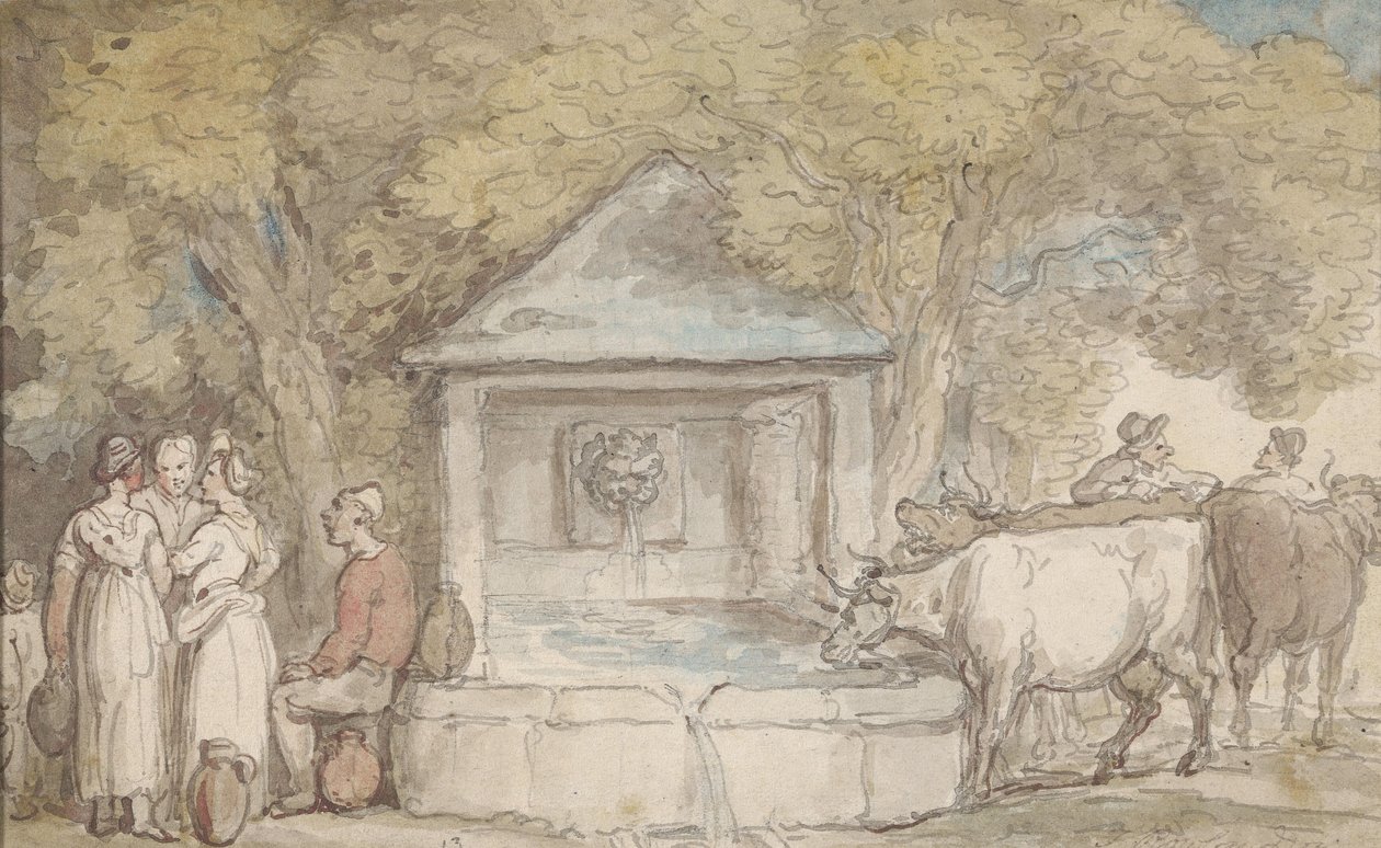 Uma fonte da aldeia de Thomas Rowlandson