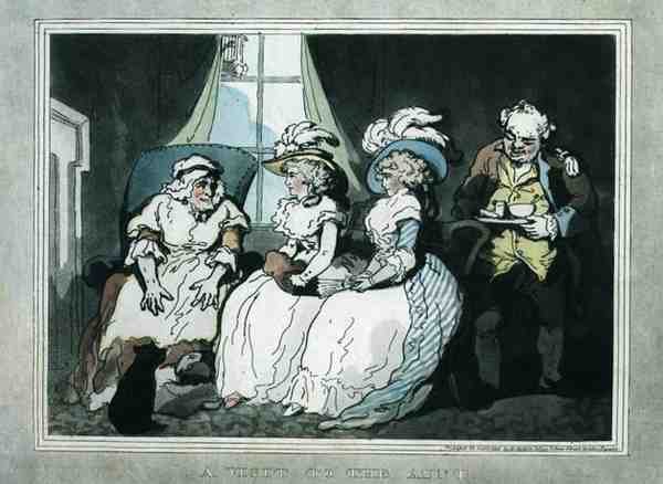 "Uma Visita à Tia", aquatada por Francis Jukes (1747-1812), pub. por E. Jackson de Thomas Rowlandson
