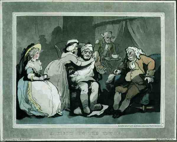 "Uma Visita ao Tio", aquatada por Francis Jukes (1747-1812), pub. por E. Jackson de Thomas Rowlandson