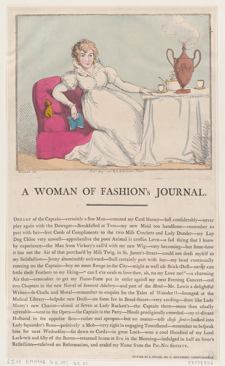 Diário de uma mulher da moda, 1º de maio de 1802., 1º de maio de 1802. de Thomas Rowlandson