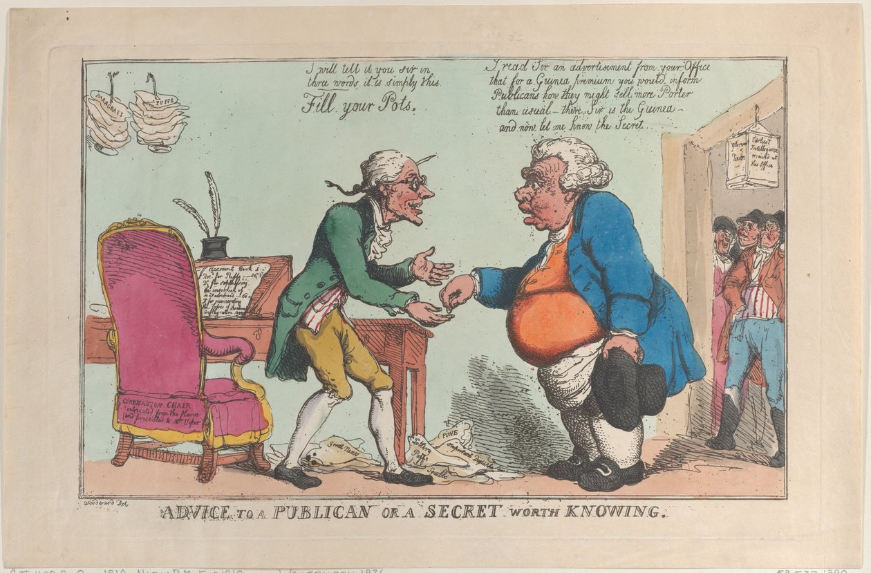 Conselho a um publicano, ou um segredo que vale a pena conhecer, 1810., 1810. de Thomas Rowlandson
