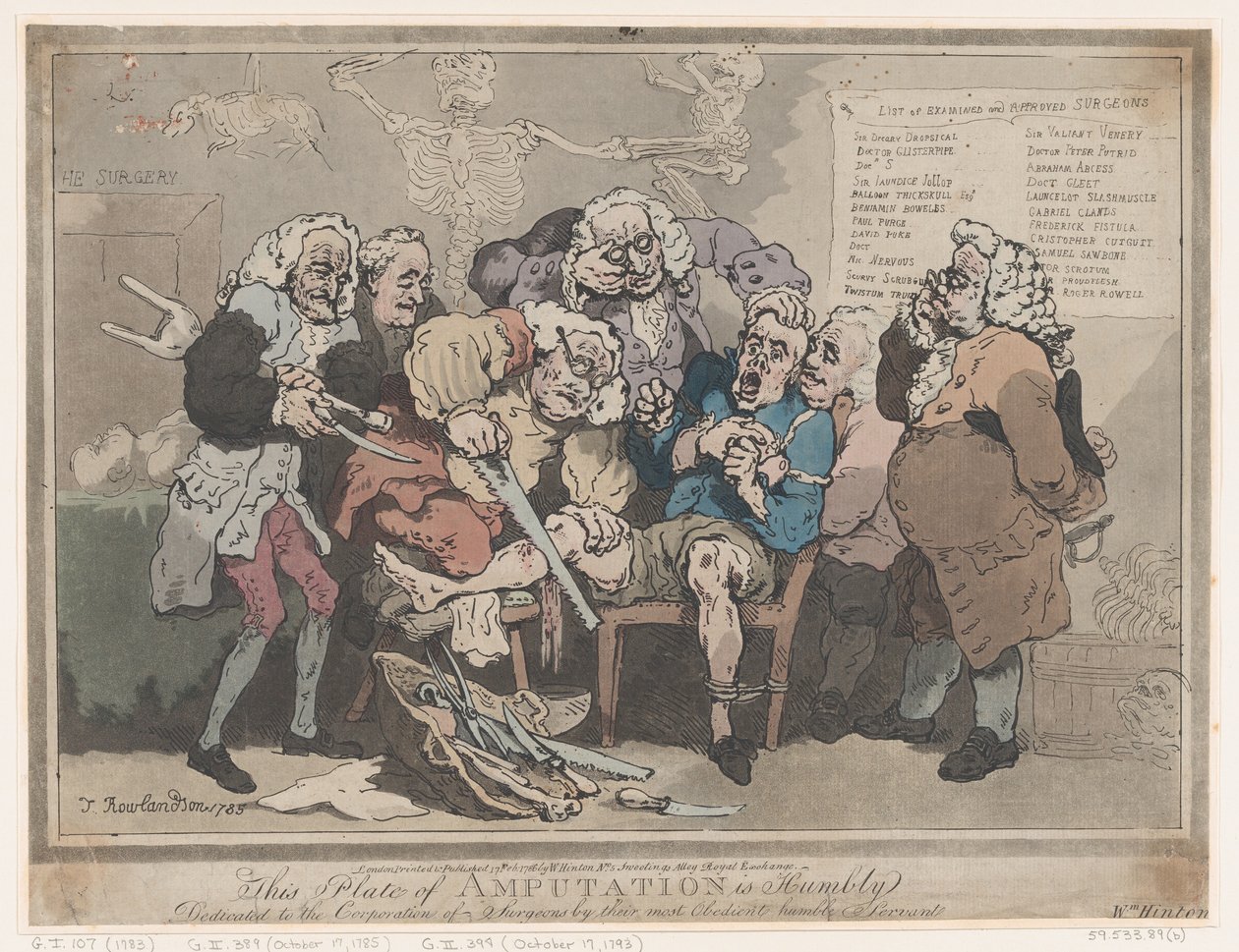 Amputação, 17 de fevereiro de 1786., 17 de fevereiro de 1786. de Thomas Rowlandson