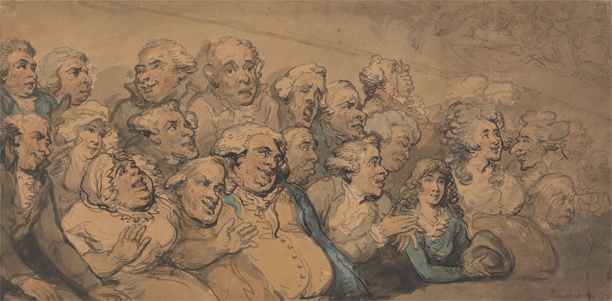 Uma plateia no Teatro Drury Lane de Thomas Rowlandson
