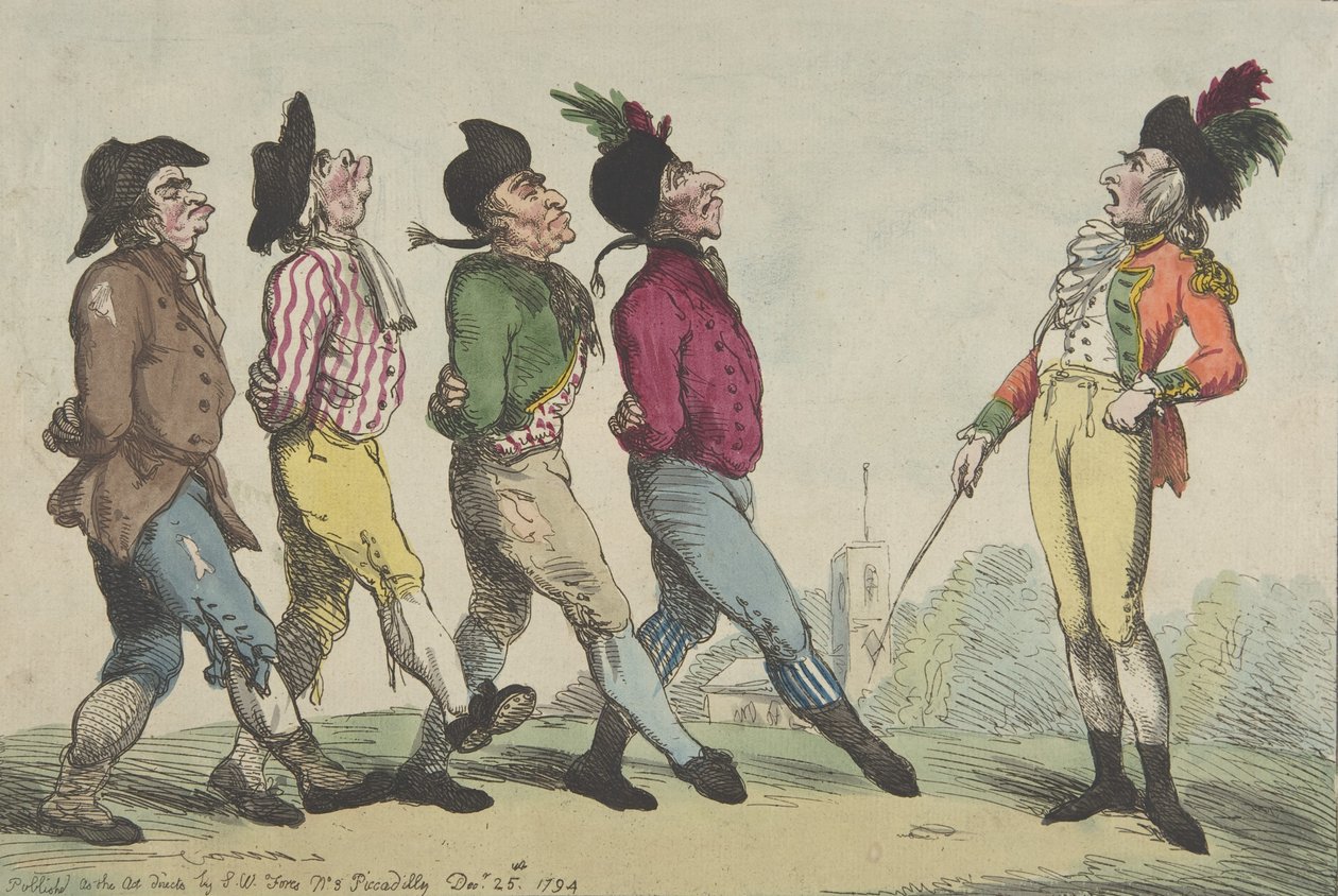 Uma lição inicial de marcha, 24 de dezembro de 1794., 24 de dezembro de 1794. de Thomas Rowlandson