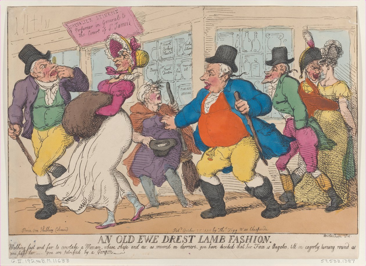 An Old Ewe Drest Lamb Fashion, 25 de Outubro de 1810, 25 de Outubro de 1810. de Thomas Rowlandson