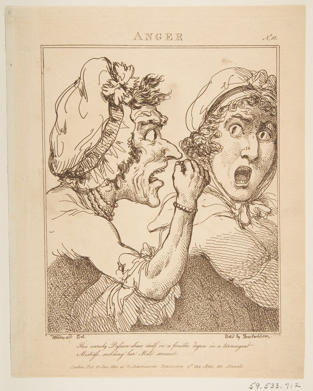 Raiva, 21 de janeiro de 1800. de Thomas Rowlandson