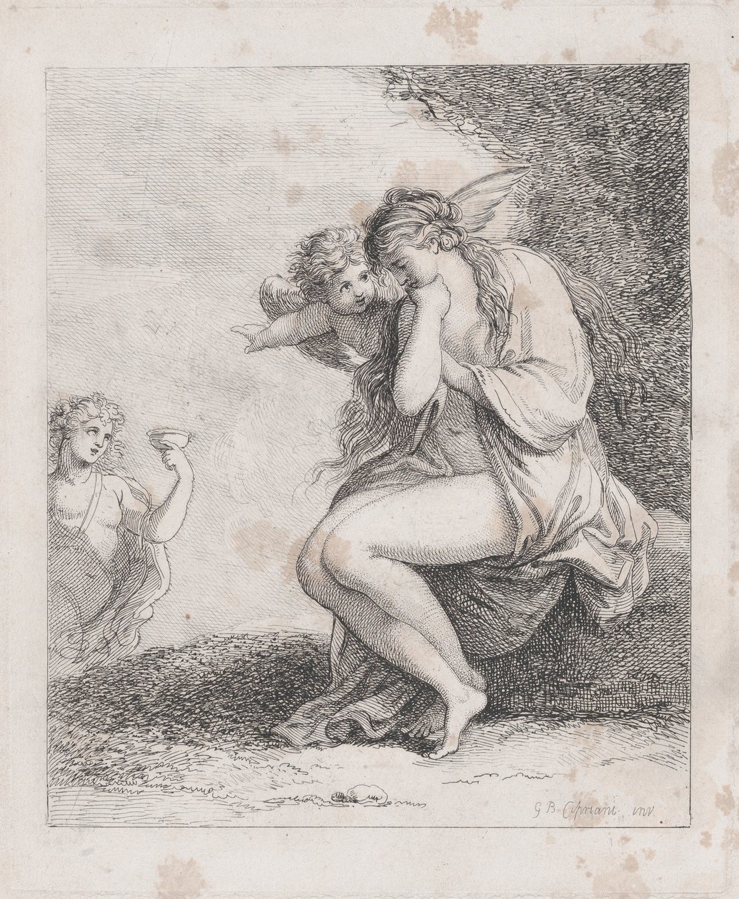 Ariadne em Naxos abordada por Baco, ca. 1790., c. 1790. de Thomas Rowlandson