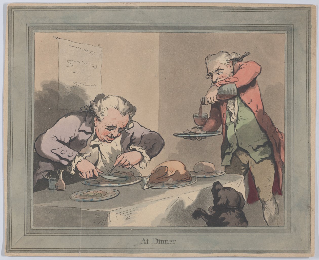 No Jantar, 1790 ., 1790 . de Thomas Rowlandson