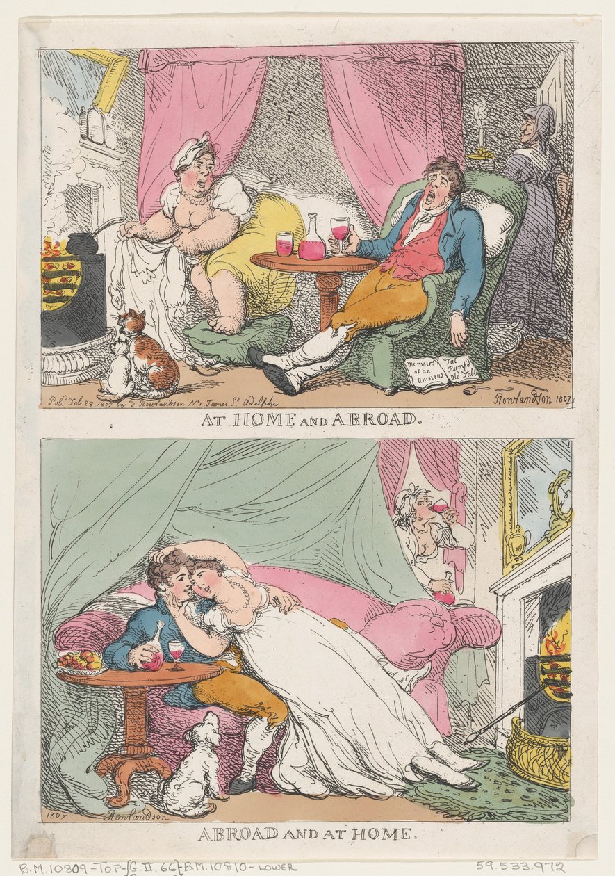 Em casa e no exterior, no exterior e em casa, 28 de fevereiro de 1807., 28 de fevereiro de 1807. de Thomas Rowlandson