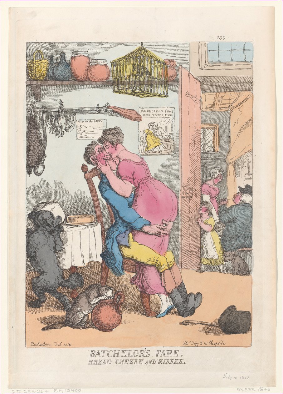 Tarifa de bacharel, pão, queijo e beijos, 10 de fevereiro de 1813., 10 de fevereiro de 1813. de Thomas Rowlandson