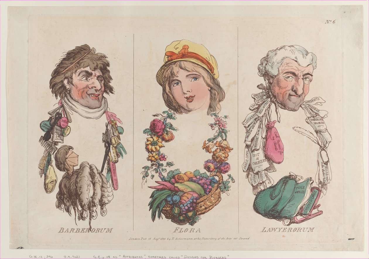 Barberorum, Flora, Lawyerorum, 15 de agosto de 1800., 15 de agosto de 1800. de Thomas Rowlandson