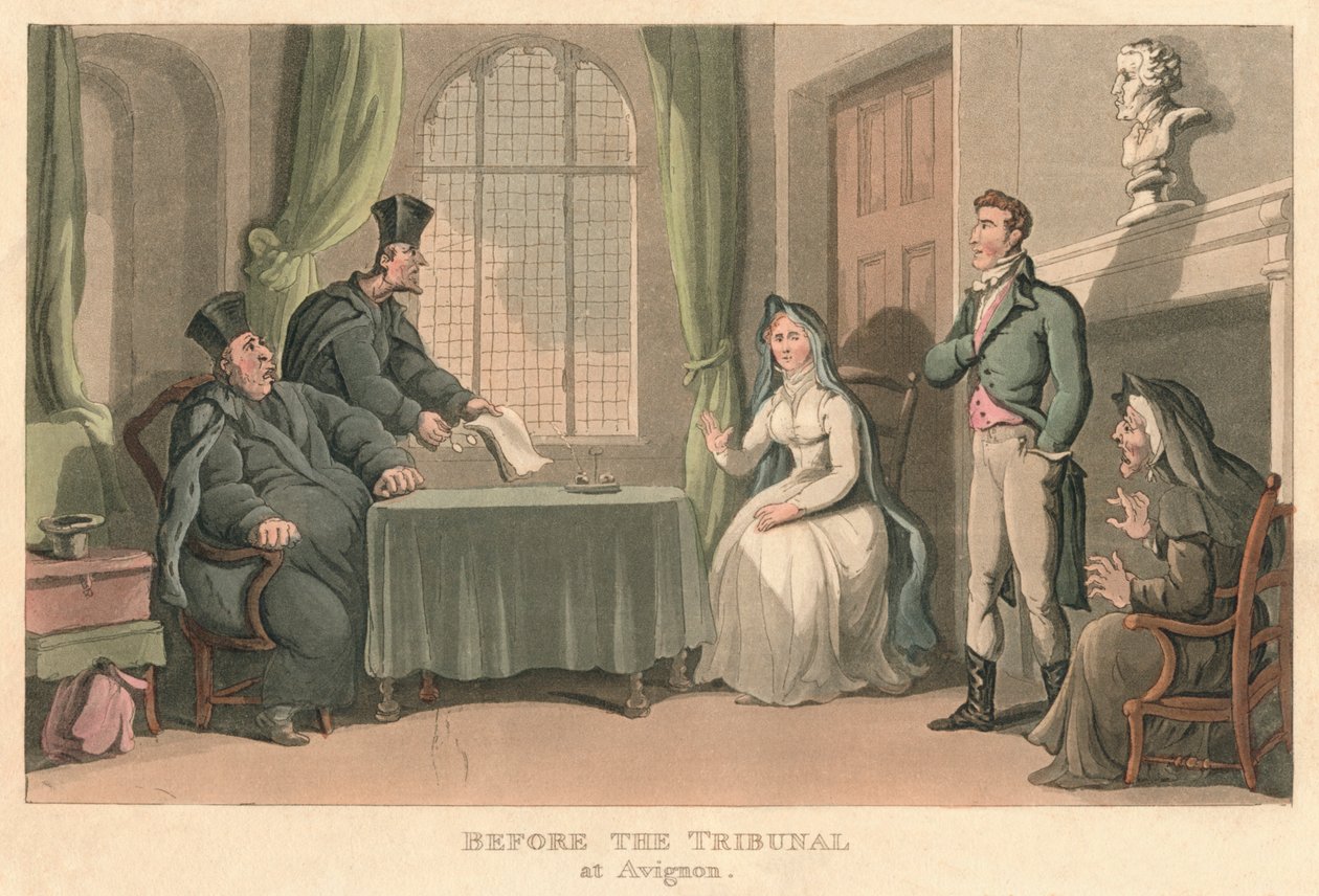 Antes do Tribunal em Avignon, 1818, 1821 de Thomas Rowlandson