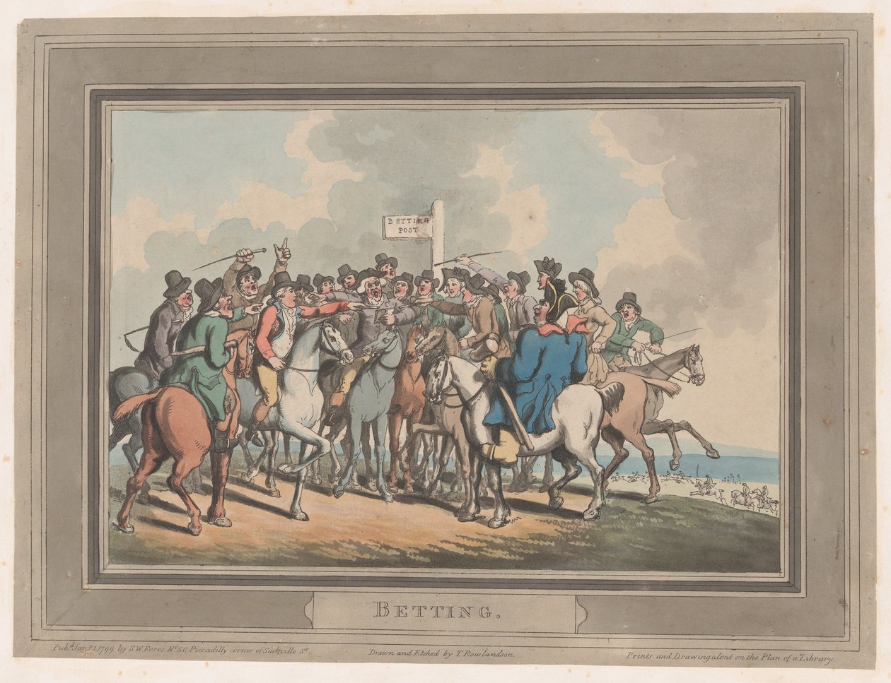Apostas [The Betting Post], 1º de janeiro de 1799., 1º de janeiro de 1799. de Thomas Rowlandson