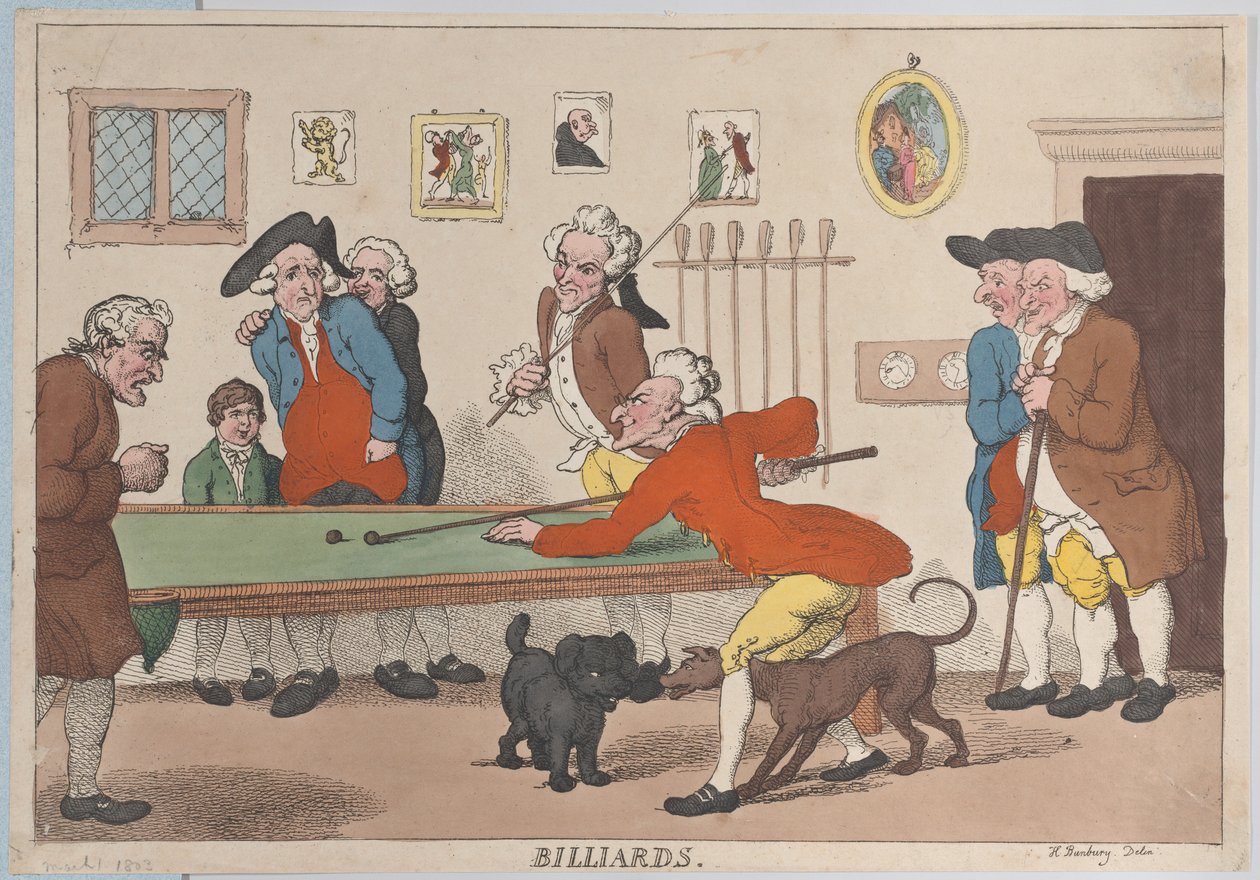 Bilhar, 1 de março de 1803., 1 de março de 1803. de Thomas Rowlandson
