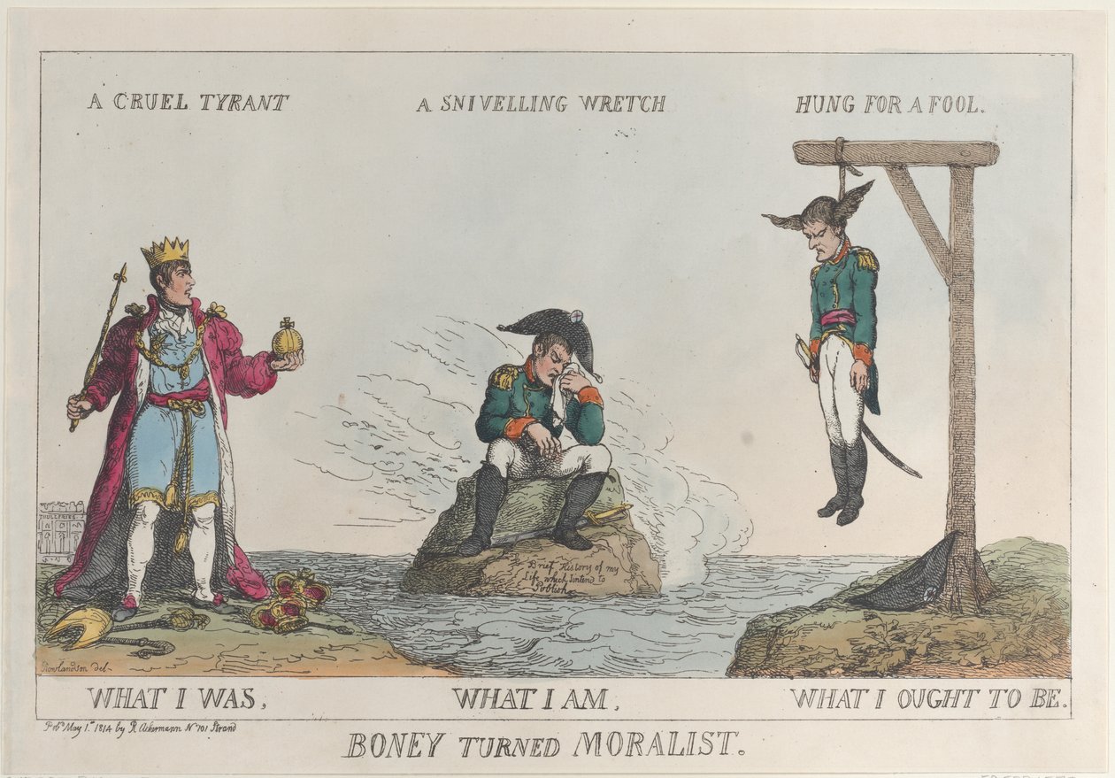 Boney virou moralista, 1º de maio de 1814., 1º de maio de 1814. de Thomas Rowlandson