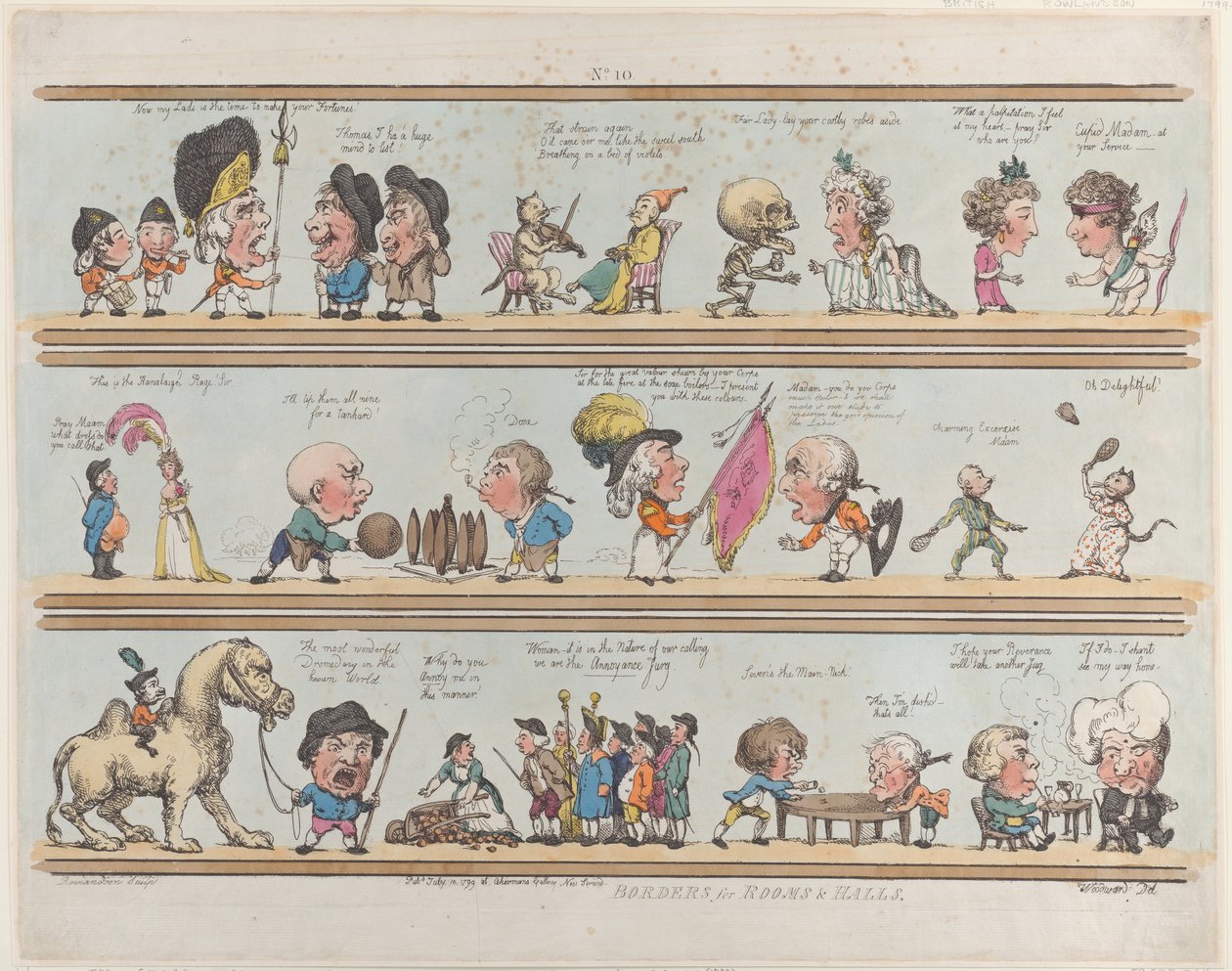 Borders for Rooms & Halls, Placa 10, 10 de julho de 1799., 10 de julho de 1799. de Thomas Rowlandson