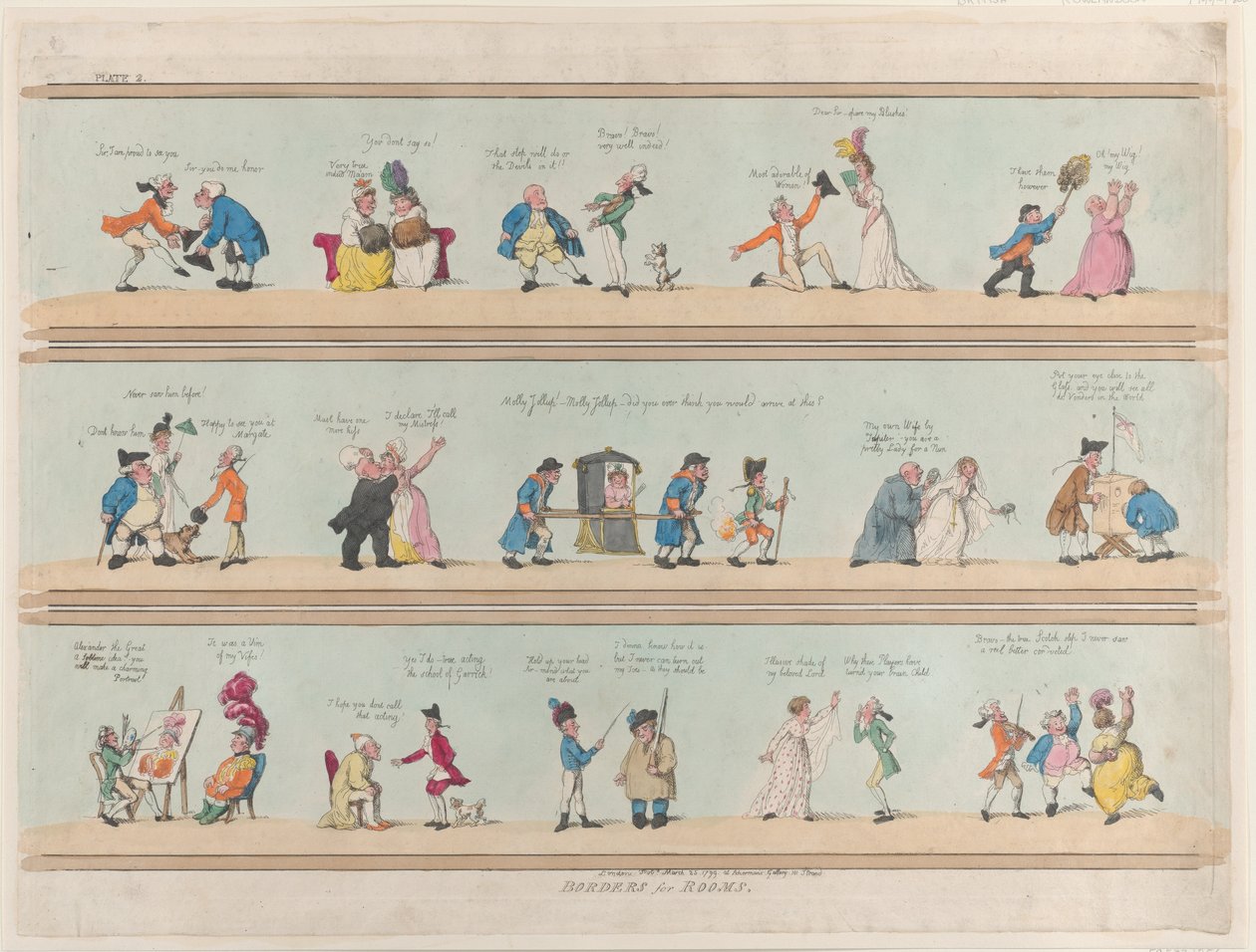 Fronteiras para Salas, Placa 2, 25 de março de 1799., 25 de março de 1799. de Thomas Rowlandson