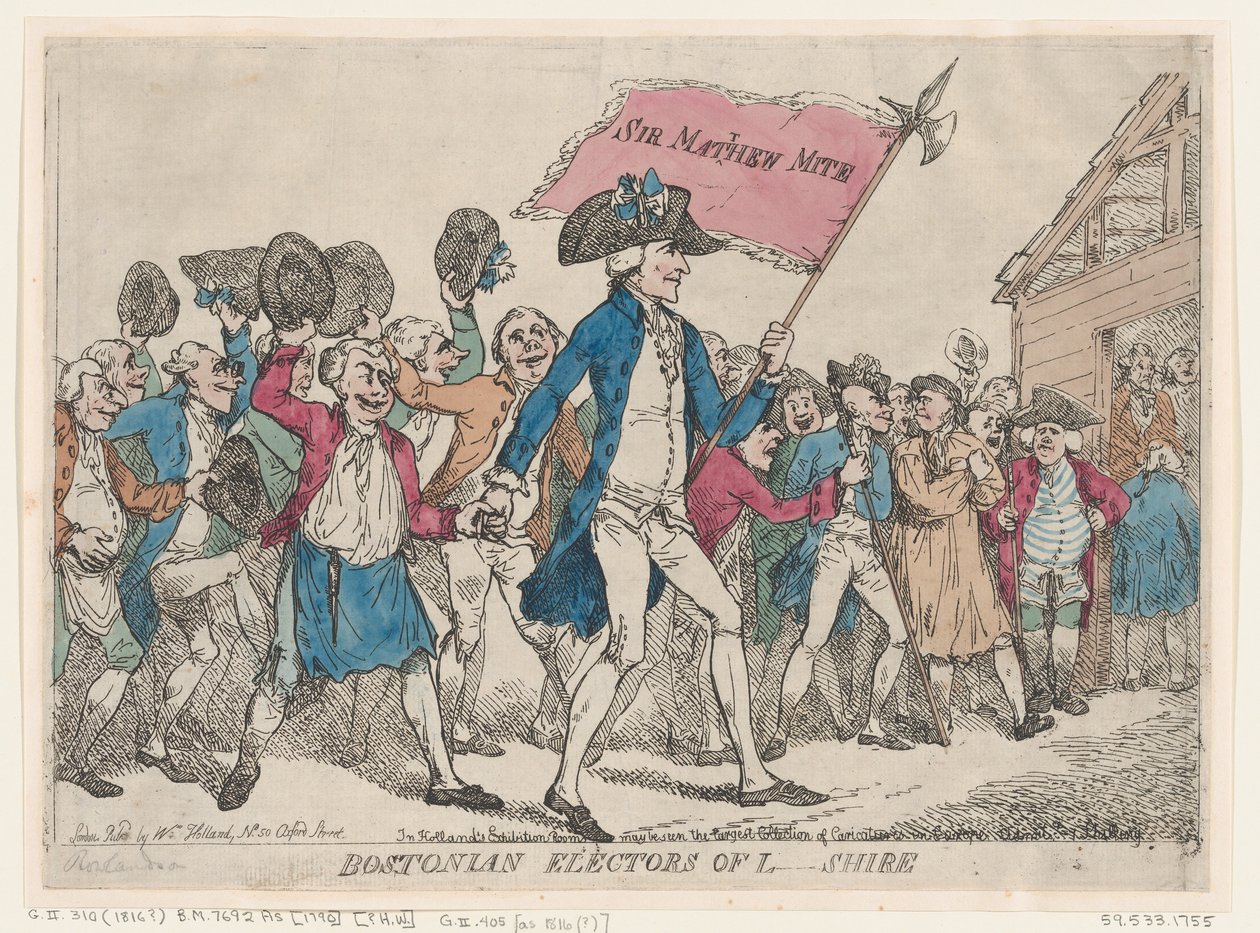 Eleitores de Boston de L-Shire, 1790., 1790. de Thomas Rowlandson