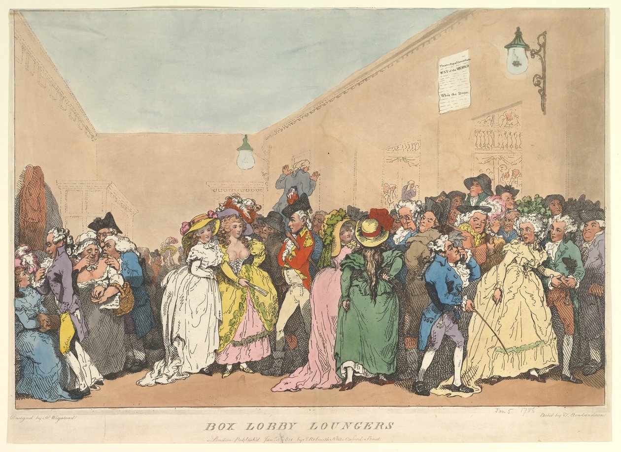 Box Lobby Loungers, 5 de janeiro de 1811. de Thomas Rowlandson