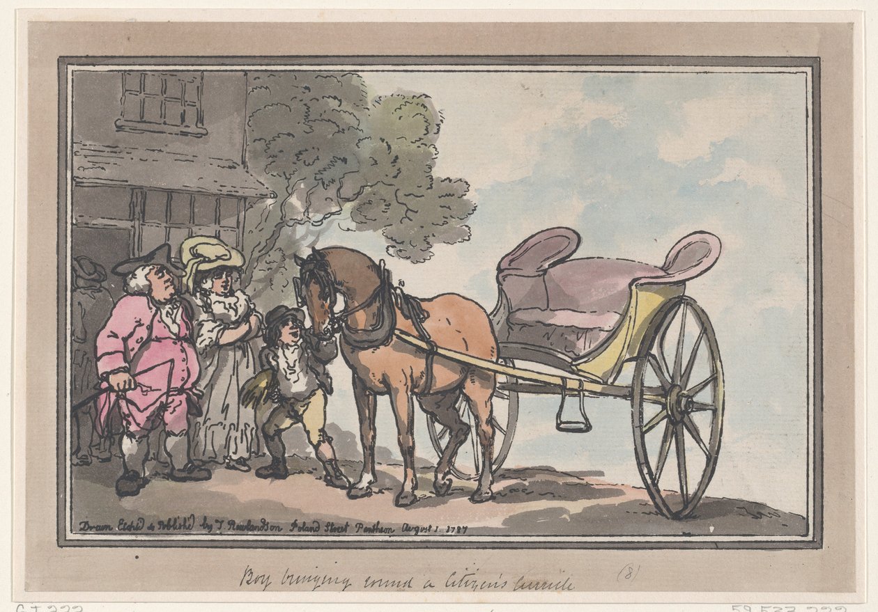Menino Trazendo o Currículo de um Cidadão, 1º de agosto de 1787., 1º de agosto de 1787. de Thomas Rowlandson