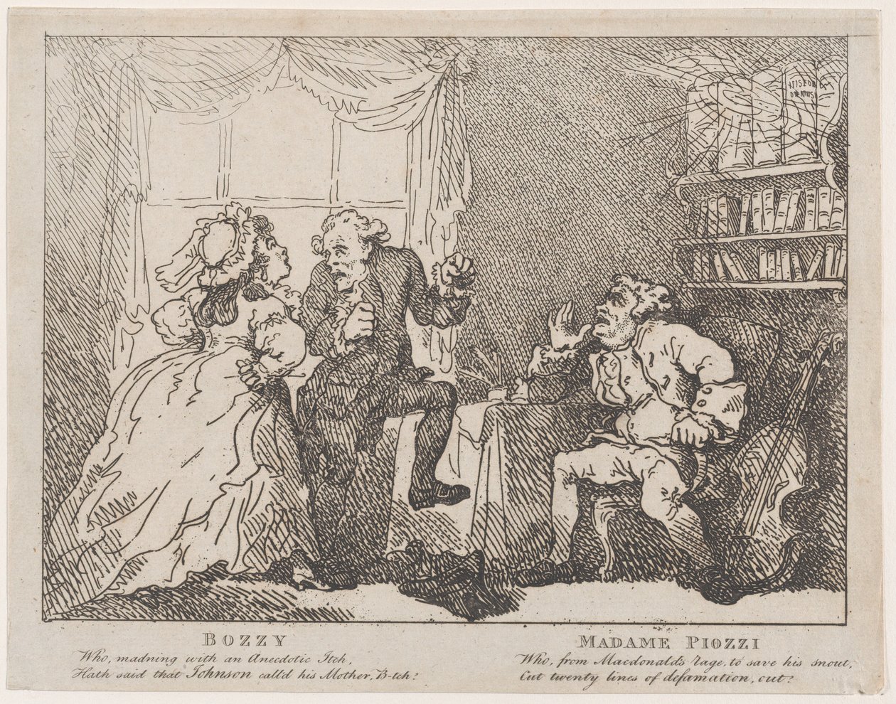 Bozzy e Madame Piozzi Frontispício, Bozzy e Piozzi por Peter Pindar, 1780-86., 1780-86. de Thomas Rowlandson