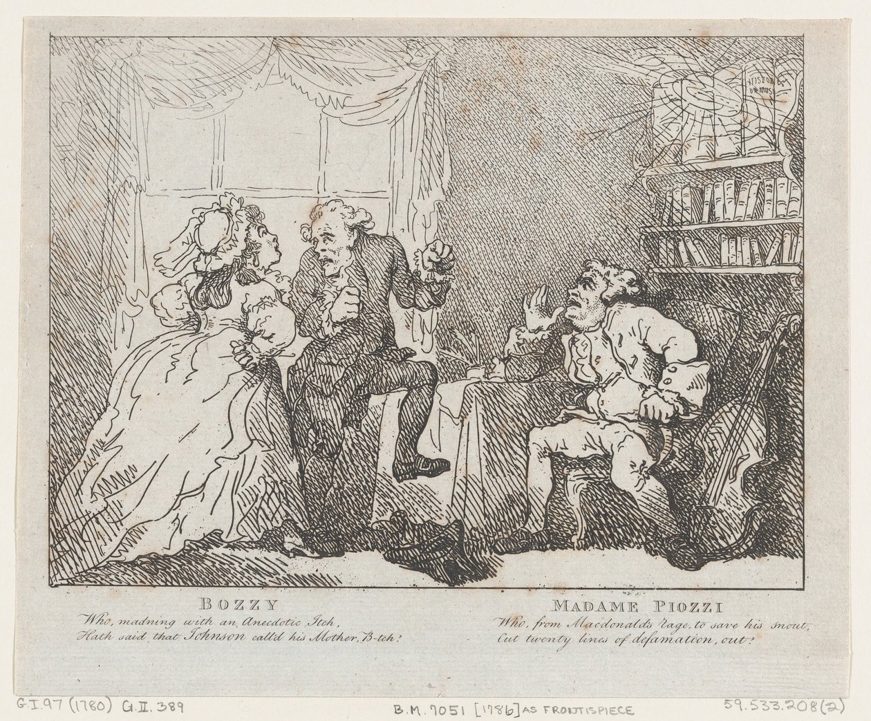 Bozzy e Madame Piozzi Frontispício, Bozzy e Piozzi por Peter Pindar, 1780-86., 1780-86. de Thomas Rowlandson