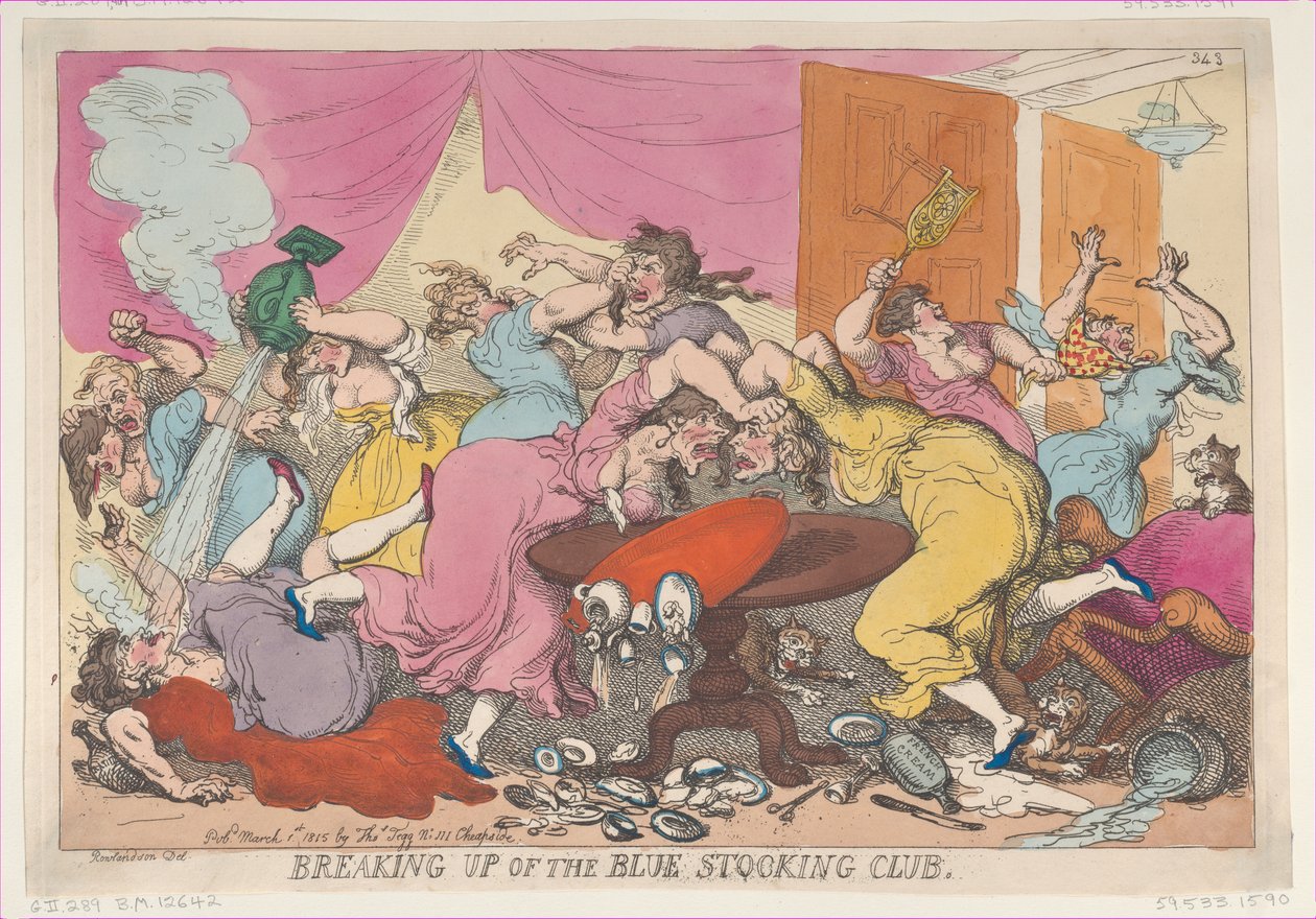 Desmembramento do Blue Stocking Club, 1º de março de 1815., 1º de março de 1815. de Thomas Rowlandson