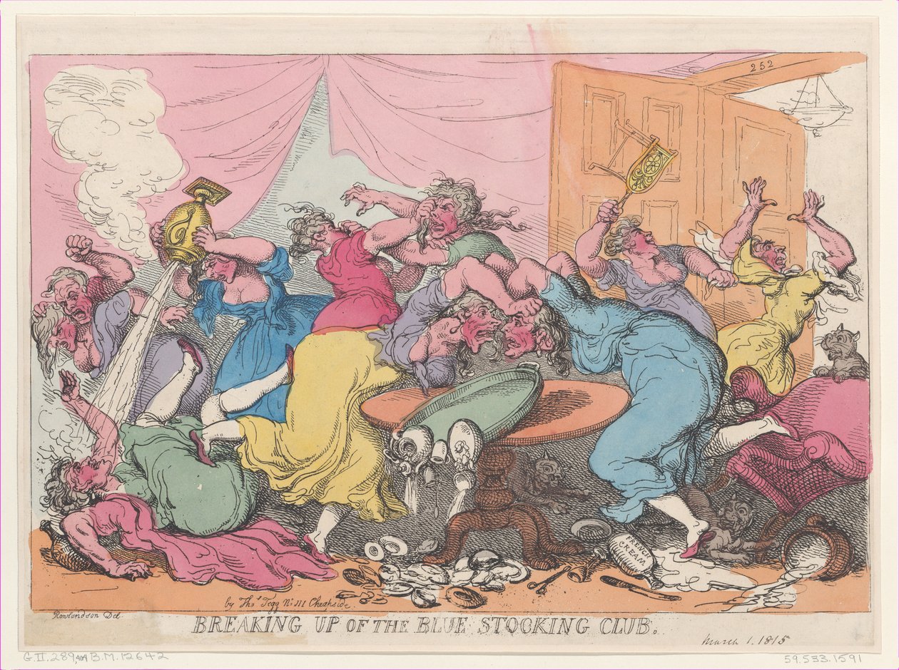 Desmembramento do Blue Stocking Club, 1º de março de 1815., 1º de março de 1815. de Thomas Rowlandson