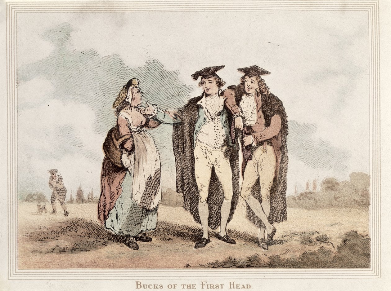 Bucks of the First Head, caricatura de universitários de Oxford de Thomas Rowlandson